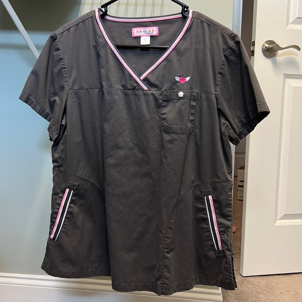 Koi Grey Scrub Top